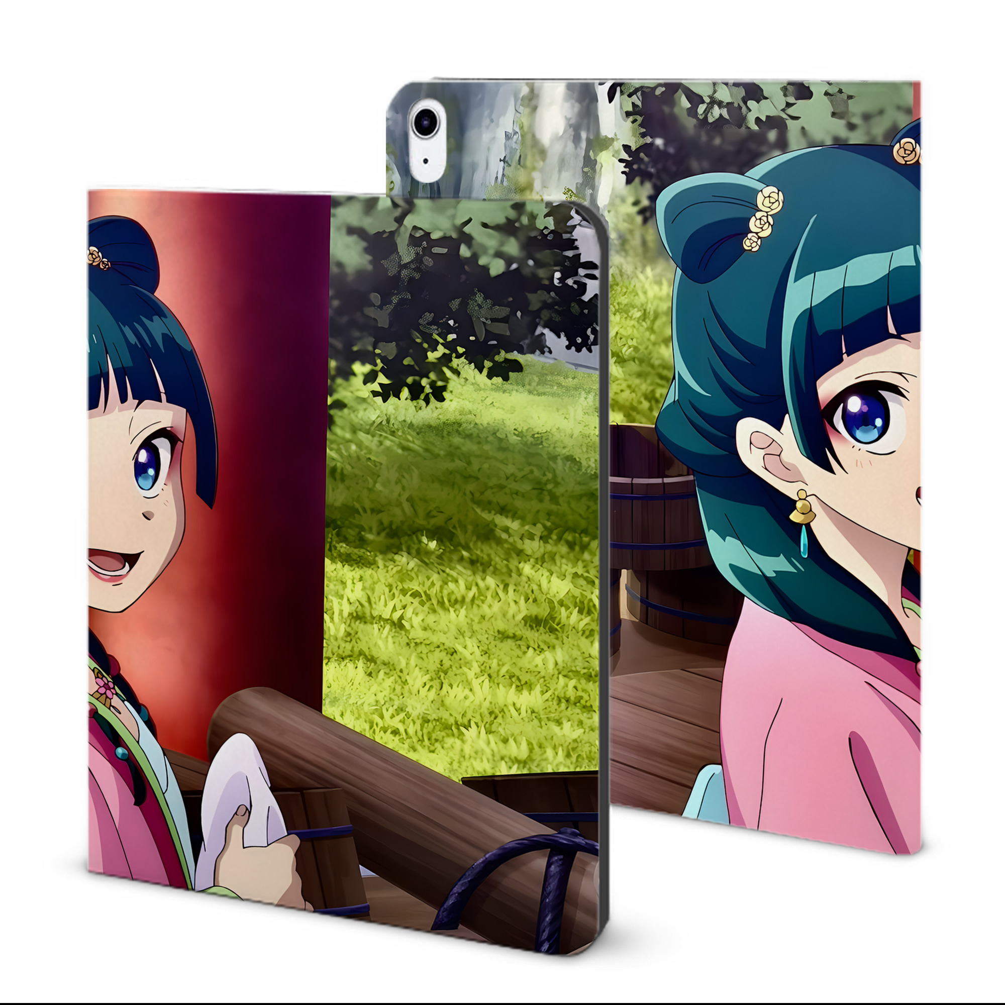 （画像用） 薬屋のひとりごと The Apothecary Diaries IPad ケース ブック型 PUレザー TPU 耐衝撃 軽量 薄型 ペン収納なし 全面保護 IPad 各モデル対応